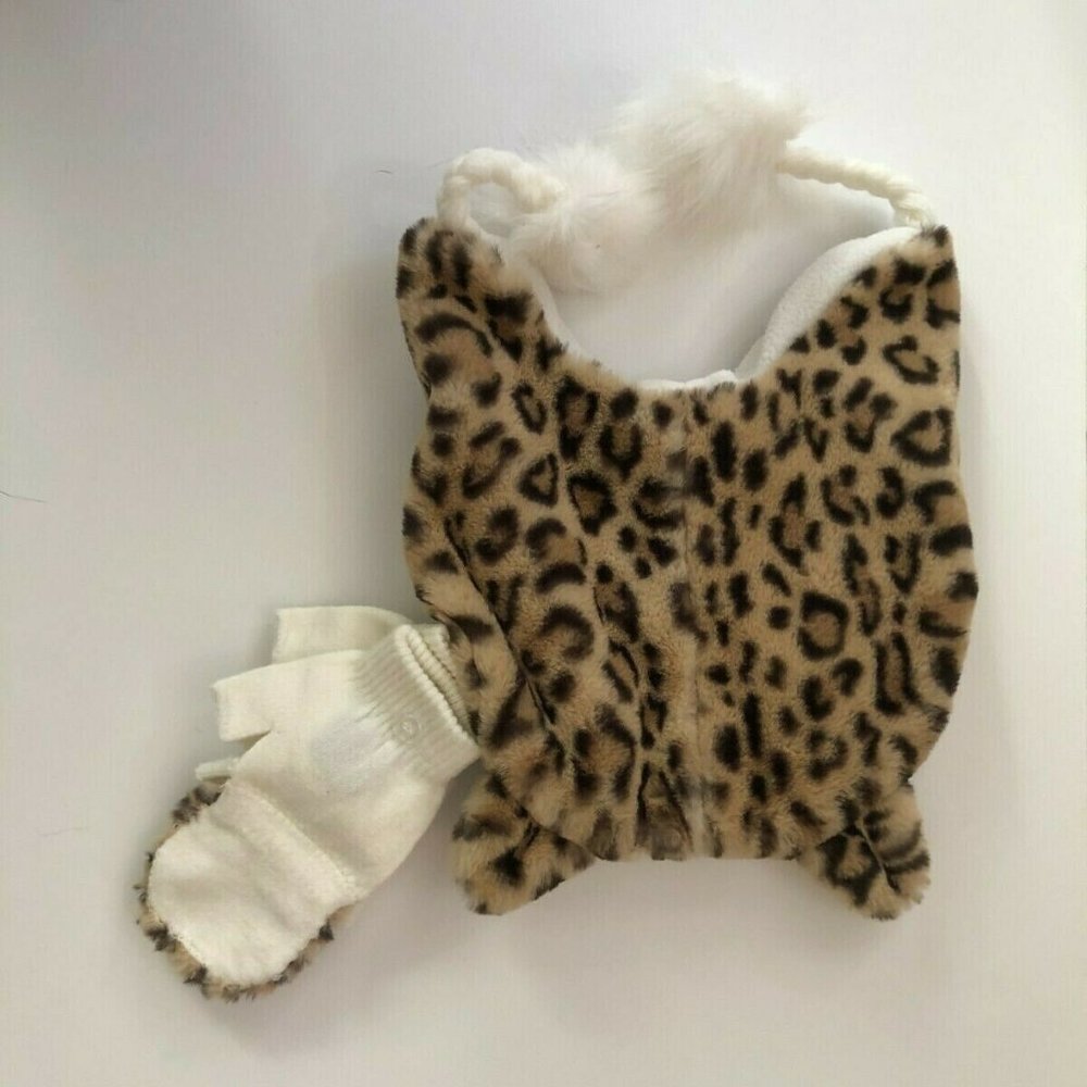 NWOT Girls dELiA*S Leopard Hat & Fold Down Gloves Set NEW